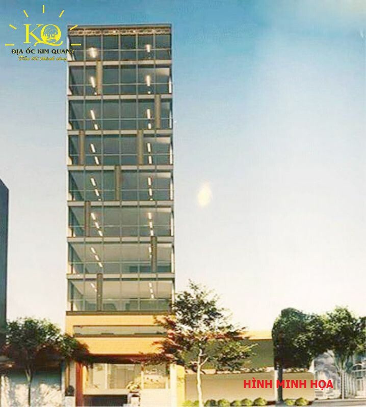 Hình phối cảnh tổng thể nguyên tòa nhà khách sạn cho thuê đường Trần Hưng Đạo quận 1