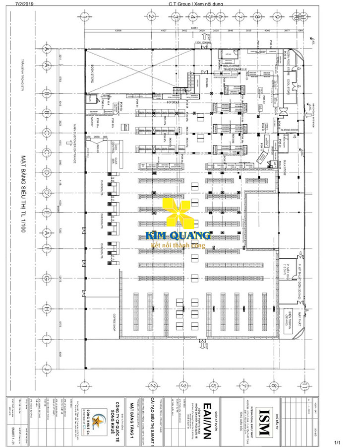 Hình chụp layout của mặt bằng cho thuê đường Trần Bình Trọng