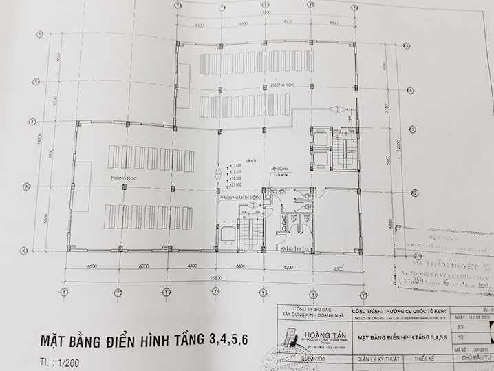 Layout của tòa nhà văn phòng đường Kha Vạn Cân