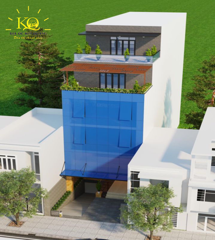 Phía trước tòa nhà văn phòng cho thuê nguyên căn đường Nguyễn Gia Trí quận Bình Thạnh