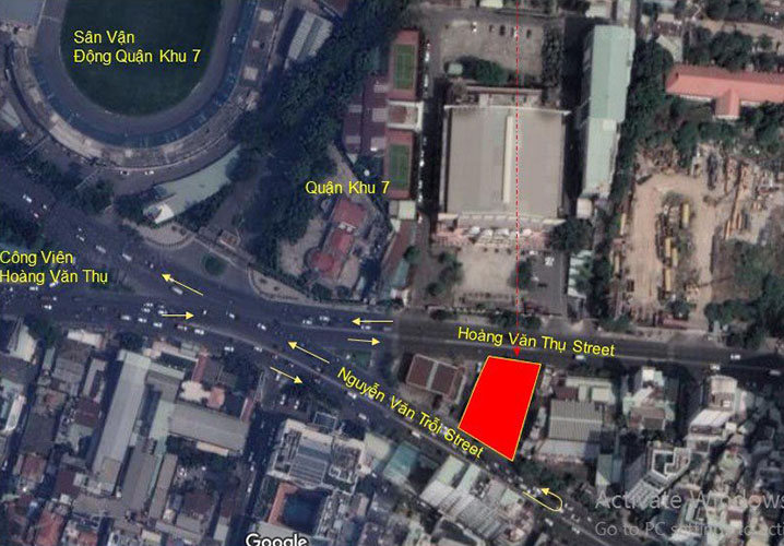 Hình chụp vị trí bản đồ vệ sinh của tòa nhà văn phòng đường Nguyễn Văn Trỗi