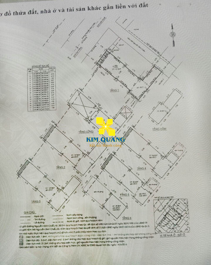 Sơ đồ thửa đất của cho thuê tòa nhà đường Nguyễn Đình Chiểu