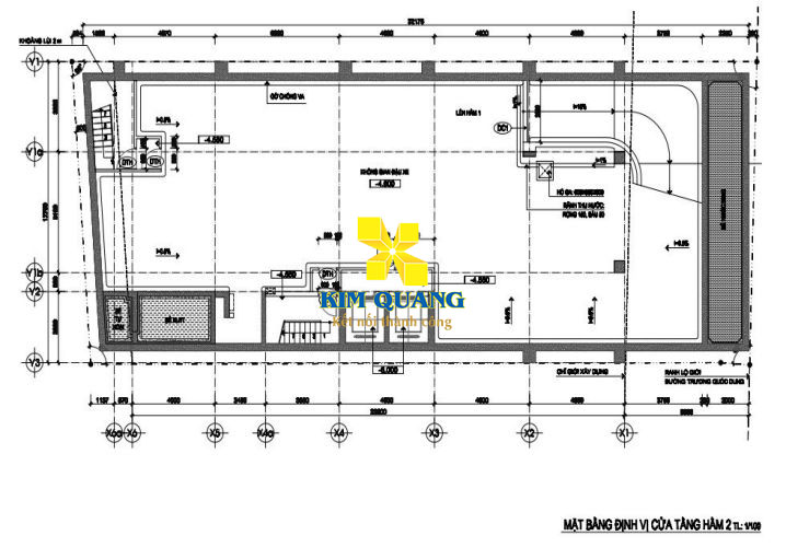 Mặt bằng tầng hầm tòa nhà cho thuê đường Trương Quốc Dung