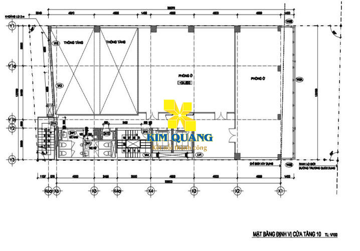 Mặt bằng tầng 10 tòa nhà cho thuê văn phòng đường Trương Quốc Dung