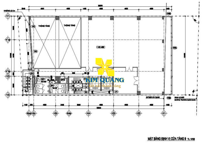 Mặt bằng tầng 9 cho thuê nguyên tòa nhà đường Trương Quốc Dung