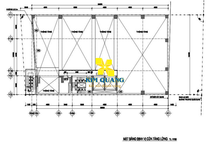 Mặt bằng tầng lửng cho thuê tòa nhà đường Trương Quốc Dung